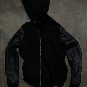 Rick owens leather mountain hoodie